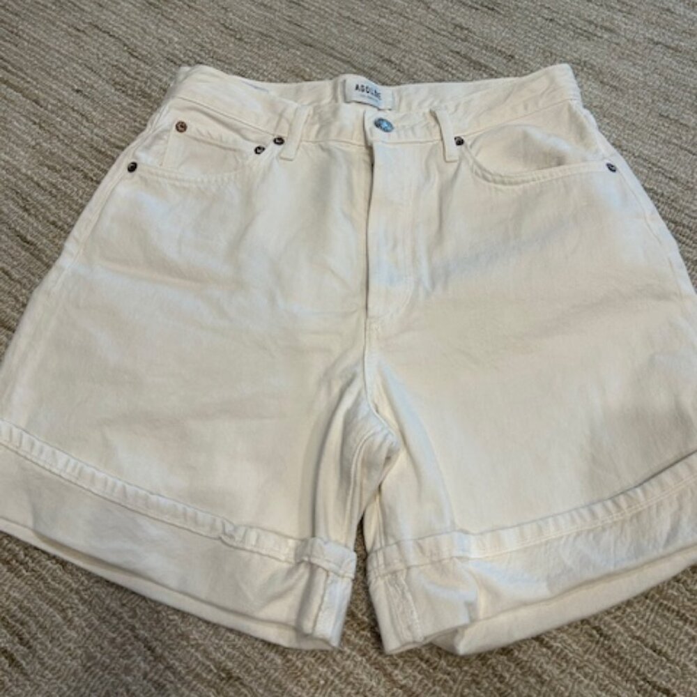 Agolde White Jean Shorts